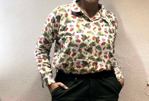 Cute Fruit Print Button-Up Shirt