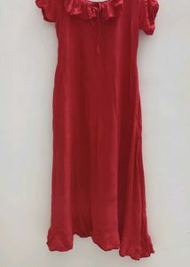 Red Ruffled Dress
