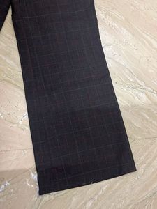 Classic Plaid Wide Leg Trousers