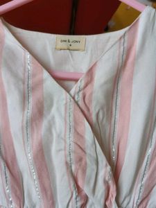 Cute Pink and white Striped Dress