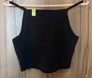 Statement black crop top