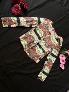 Quilted Paisley Print Jacket