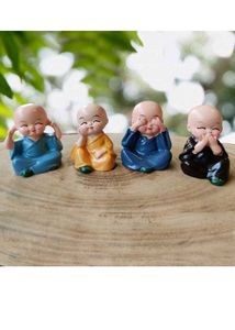 Set of 4 Super Cute Monk Figurines