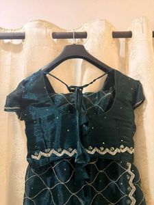 Stunning Jimmy Choo Peacock Blue Handwork Saree