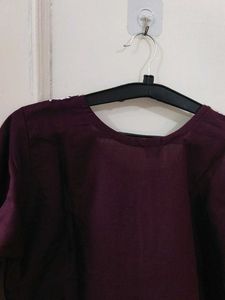 Embroidered Maroon Kurta