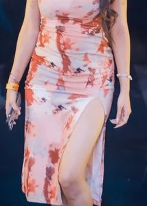 Tandul Asymmetric Multicolour Below Knee Dress