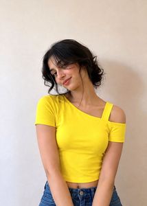Chic Asymmetrical Neckline Top