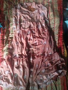 Elegant Paisley Print Tiered Ethnic Gown