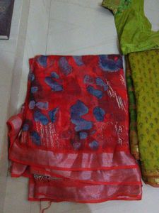 Beautiful Red &amp; Green Saree