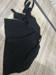 Black Ribbed Cardigan