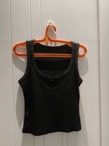 Classic Black Ribbed Tank Top