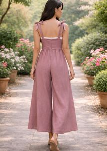Chic Pink Wide-Leg Jumpsuit