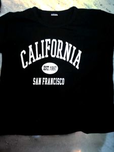 Black California San Francisco T-Shirt crop tee