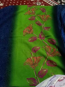 Beautiful Green Floral Saree pack of 8
