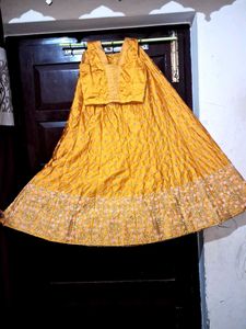 Yellow Embroidered Lehenga Choli Set