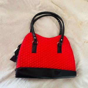 Chic Red & Black Handbag