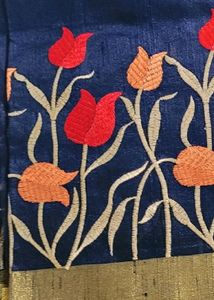 New Cotton Silk Saree With Embroidery