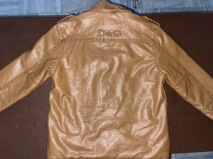 Brown D&amp;G Faux Leather Jacket