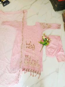 Elegant Pink Kurta Set with Dupatta 4xl