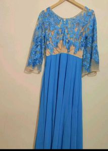 Blue🔵 Embroidry Gown Dress For 34 Bust