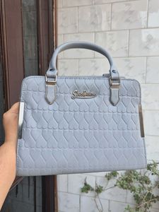 Grey Handbag with Heart Pattern