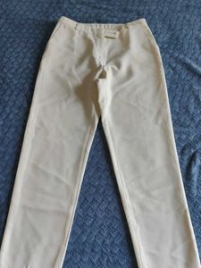 Cream Formal Pant With Unique Cool Material