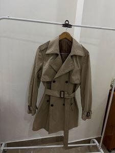 AYA MORIE CLASSIC BEIGE DRAPED TRENCH COAT