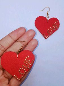 Red Heart 'Love' Earrings