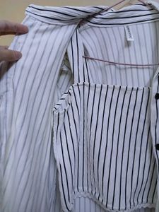 Striped Top with Lace Trim