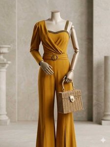 Mustard One-Shoulder Jumpsuit