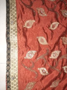 Brown,Gold Saree With Designer Blouse