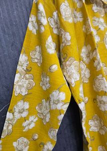 Straight Fit Mustard Kurti with Collar