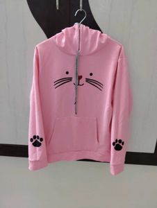 Cute Pink Cat Hoodie