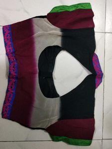 Embroidered Georgette Black Saree With Blouse