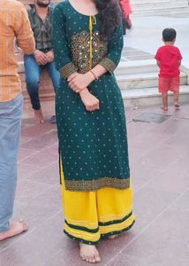 Beautiful Green Kurta with Mirror Work