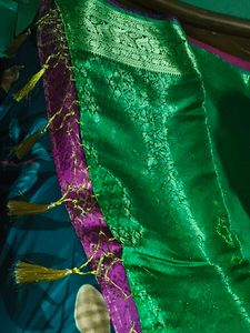 Stunning Emerald Green Embroidered Saree