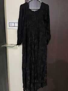 Elegant Black Floral Print Maxi Dress