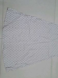 White Printed Sleeveless Kurta