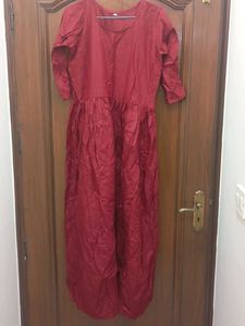 Maroon Cotton Kurta
