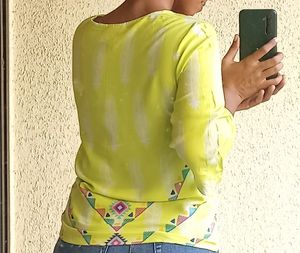 Cotton Top With Beeds Work