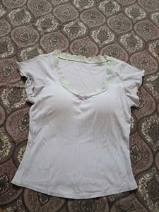 Lavender Lace Trim padded Top