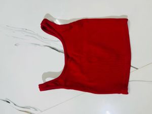 Red Cropped Tank Top