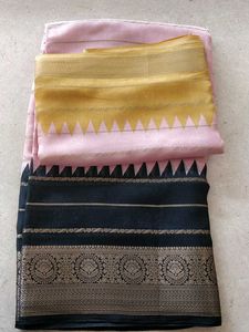 Elegant Pink and Black Saree