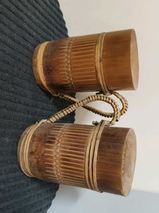 🚨 Price 👇 Vintage Bamboo Flask holder/ mugs