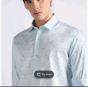 Flying Machine Light Blue Floral Print Shirt
