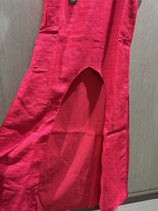 Elegant Pink Kurti with Embellished Neckline