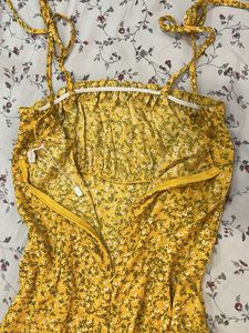 Yellow Floral Mini Dress