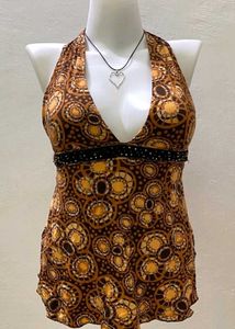 Boho Print Halter Top