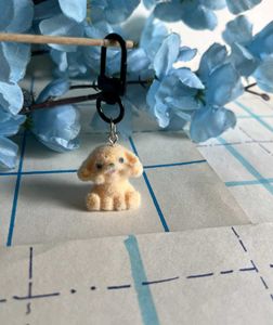 Cute Fluffy Dog Keychain Charm