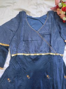 Elegant Blue Embroidered Anarkali Suit
